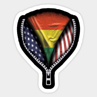 Bolivian Flag  Bolivia Flag American Flag Zip Down - Gift for Bolivian From Bolivia Sticker